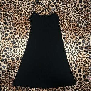 Pretty Garbage Black Mini Dress with Clear Acrylic Flowers